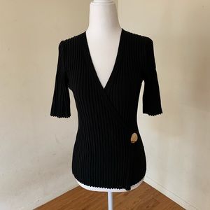 H&M Black Rib-Knit Blouse